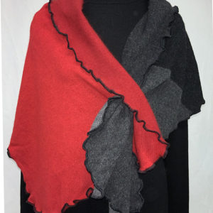 Grey and Bright Red Wrap