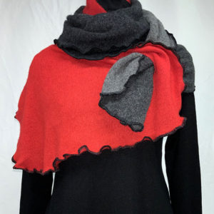 Grey and Bright Red Wrap