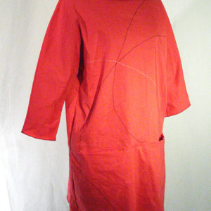 red tunic with rollover collar